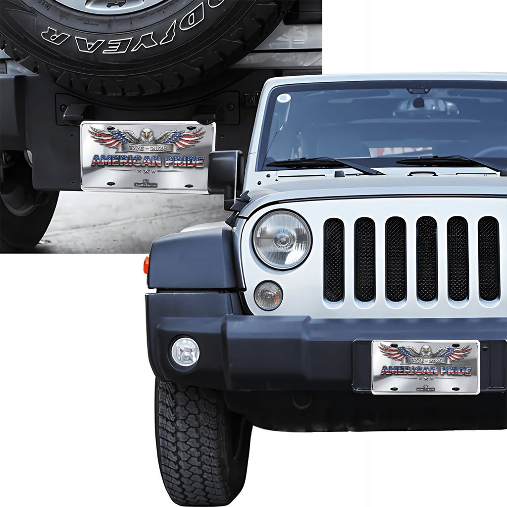 🇺🇸 American Pride 1776–2026 License Plate – Patriotic Eagle Car Tag - Aluminum License Plate (Made in USA)