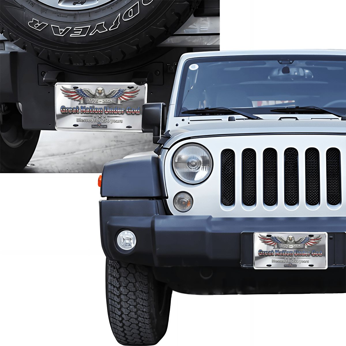 🇺🇸 Great Nation Under God License Plate – 1776–2026 Patriotic Car Tag - Aluminum License Plate (Made in USA)