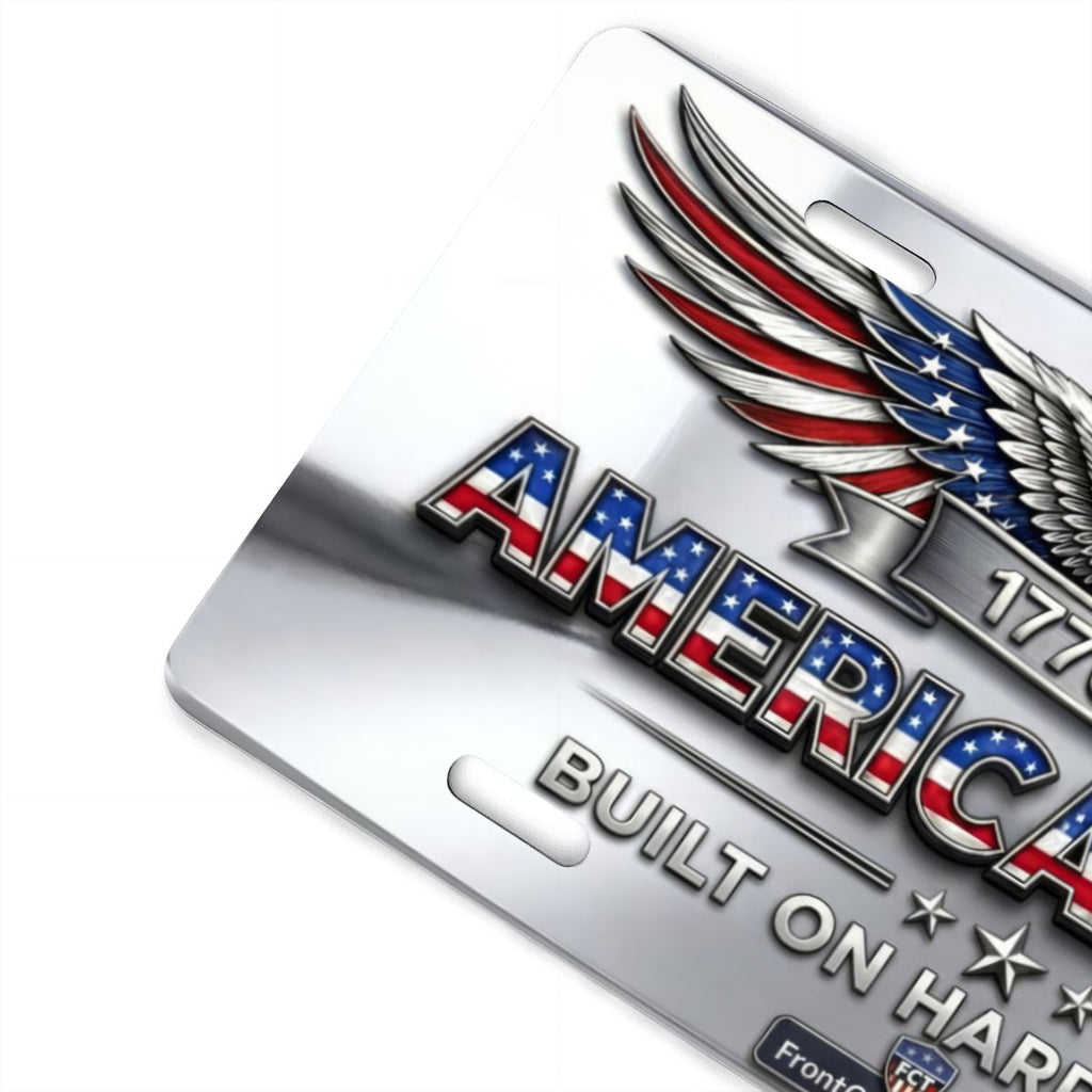🇺🇸 American Dad License Plate – Built on Hard Work | 1776–2026 Patriotic Car Tag - Aluminum License Plate (Made in USA)